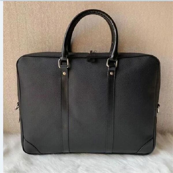 

men designer shoulder briefcase black brown leather handbag business mens lapbag messenger bag 53361234n