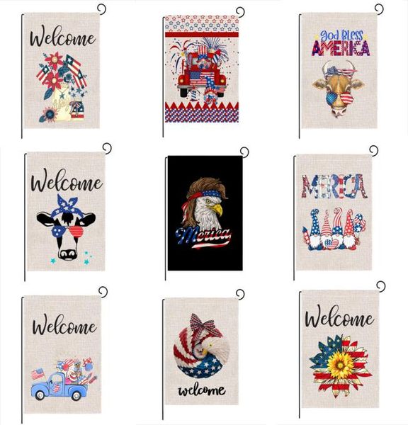 

13 style 4732cm independence day garden flag accessories double sided printing spring and summer outdoor welcome flags2493216, Silver
