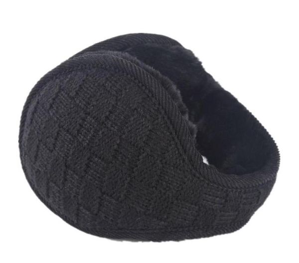 

winter earmuffs warm knitted ear muffs folding ear warmer faux plush muff back cover bag fur earmuffs for men and women3780373, Blue;gray