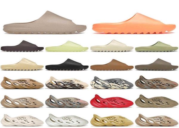 

mens women kids slides slippers foam sandals size us 13 pure enflame orange vermilion mineral blue ochre glow green sand luxury me3898149, Black