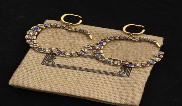 

designer earrings new hoop fashion brand earring color diamond double letter brass material personality womens wedding party desig5973395, Golden;silver