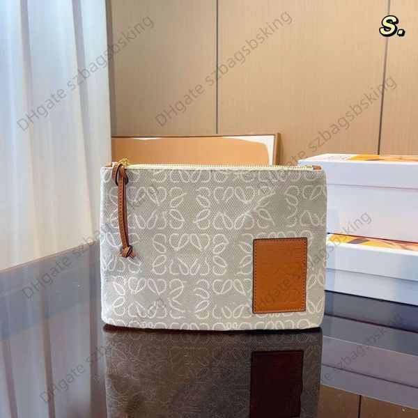 

lowe designer hand bag new handbag denim graffiti embroidery zipper wallet men's and women's same fashion brand large capacity env