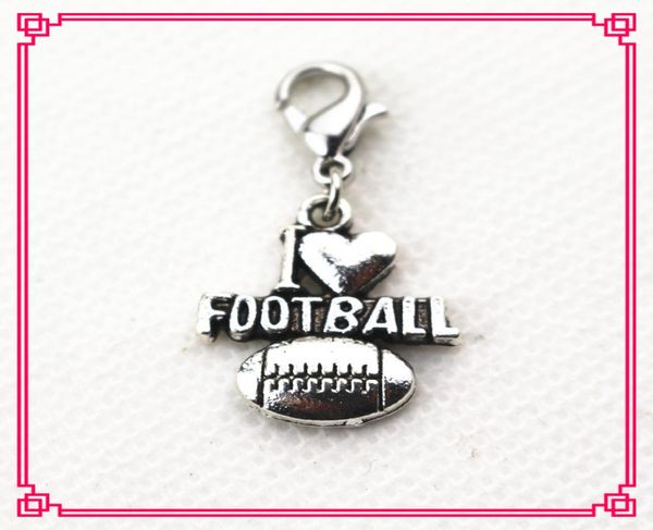 

selling 50pcs/lot i love charms diy bracelets&bangles jewelry accessory sport charms lobster clasp charm4156602, Bronze;silver