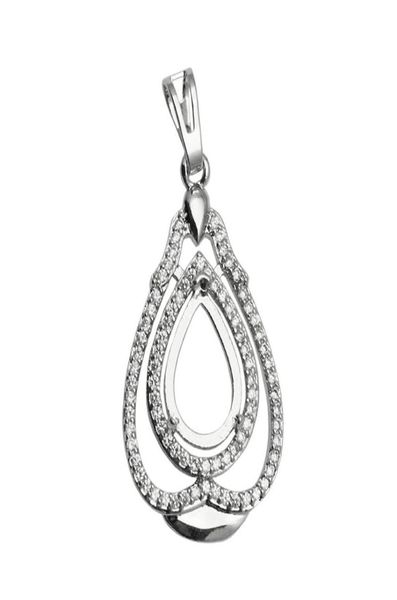 

beadsnice diamonds semi mount setting pendant 9x13mm oval 925 sterling silver metal pendant blanks handmade necklace for her id 343713552, Slivery;crystal