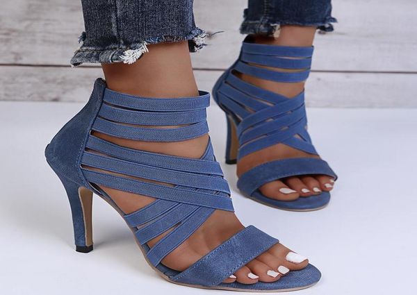 

sandals pumps women shoes zipper fashion summer high heels ladies peep toe plus size 35435838668, Black