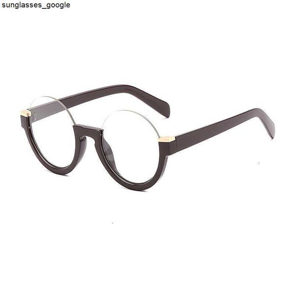

fashion half-frame sunglasses retro half frame round gradient sunglasses glasses framesodle, White;black