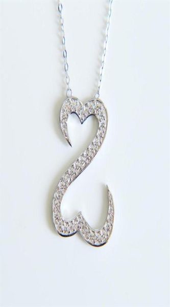 

925 sterling silver necklace jewelry jane seymour cz necklace open love heart pendants necklaces for women gifts222y1120954