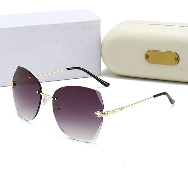 

sunglasses designer original classic fashion luxurynew sunglasses rimless driving vacation with box and letters, White;black