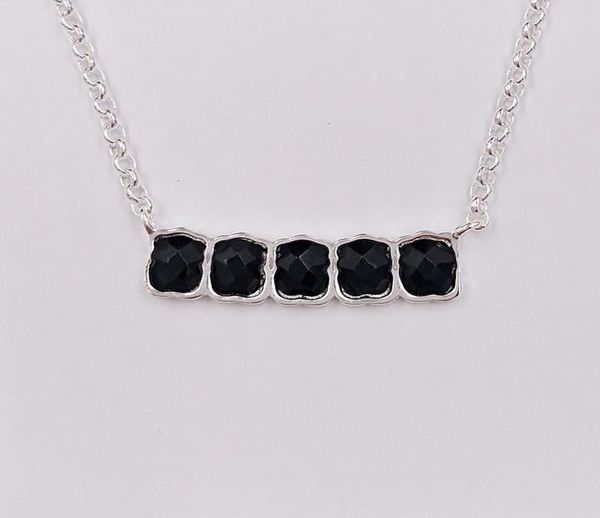 

mini onix necklace in silver with onyx authentic 925 sterling andy jewel 9184525103858244