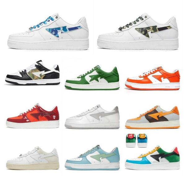 

sk8 shoes men designer casual shoes low for men sneakers patent leather black white blue camouflage skateboarding jogging sports star traine