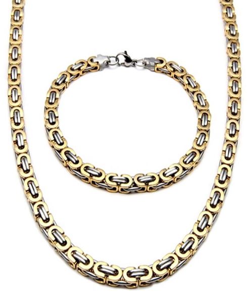 

fashion silver tone necklace stainless steel mens bracelet flat byzantine chain length 22 inch8705128
