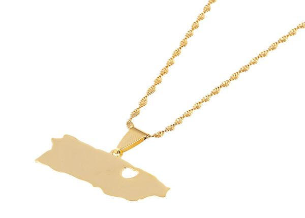 

stainless steel trendy puerto rico map pendant necklaces for women gold color puerto ricans map jewelry1330298, Silver