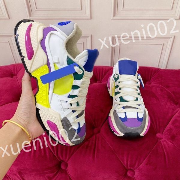 

2023 new fashion calfskin sneakers shoes mens sports lace up trainers technical casual comfort walkin size 35-45 fd221008, Black
