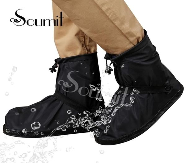 

soumit rain shoe 360 degree waterproof protector for men women rain cover for shoes boot covers reusable overshoes transparent 2201315223, White;pink