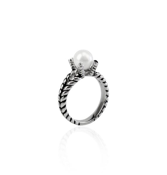 

pearl ring vintage jewelry women ed wire wedding engagement design ring birthday gift6559228, Silver