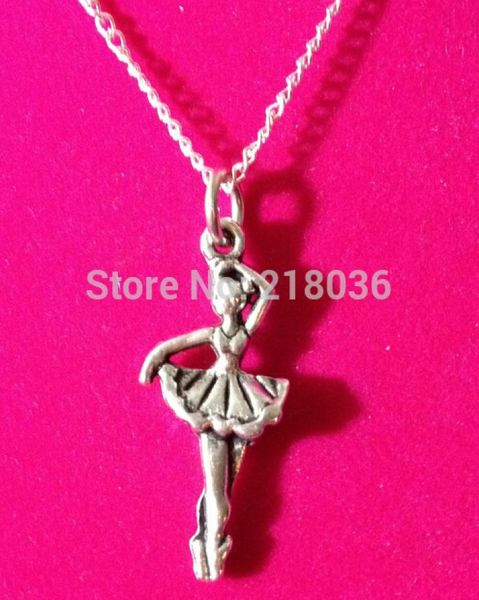 

fashion 10pcs vintage silvers ballet dancer charms sweater chain choker statement necklaces pendants jewelry for women accessories4361529, Silver