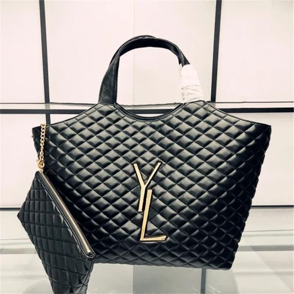 

2pcs oversized icare luxurys designers clutch bags women's card fashion large tote whole wallet leather handbag men holde2663