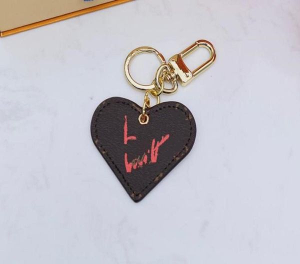 

designer leather car bag keychain key rings fashion heart love pendant stainless steel key chain pandents charm brown flower keych3814946, Slivery;golden