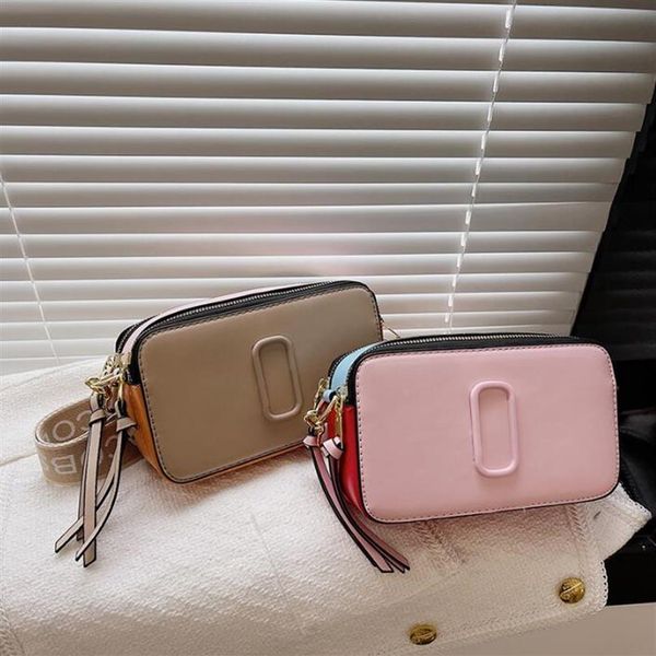 

designer fashion bag ladie handbag famous totes marc snaps camera small crossbody purse women shoulder bags messenger cr2237, Black;red