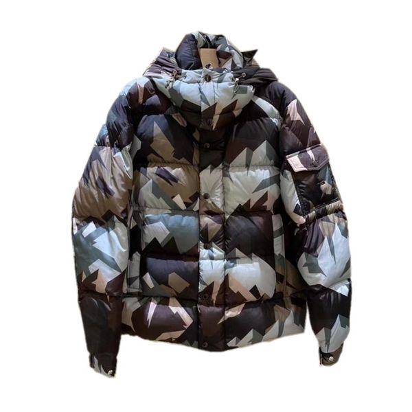 

mens puffer jacket latest style 23ss winter down coat camouflage hooded designer jackets long zipper pocket windbreaker duck down thick warm, Black