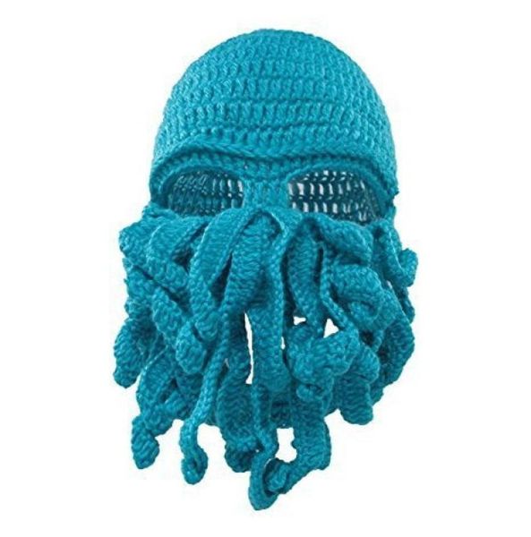 

pure manual weave ocs wool yarn hats keep warm halloween party funny1887392, Blue;gray