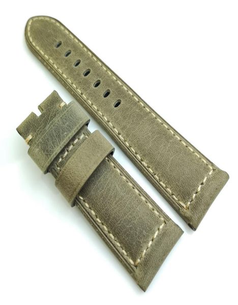 

24mm 22mm 120mm 75mm brown green calf leather watch band strap8879739, Black;brown