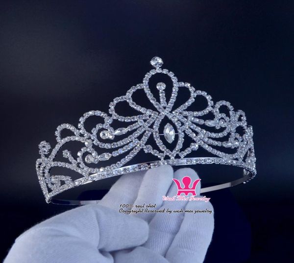

bridal tiara crystal rhinestone crowns wedding hair accessories princess beauty pageant queen crown for show or party 02238m7023800, White;golden