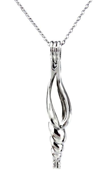 

silver conch shell ocean beauty oil diffuser locket women aromatherapy beads pearl oyster cage necklace pendantboutique gift7666978