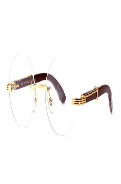 

mens rimless wooden sunglasses fashion vintage round buffalo horn glasses men women sun glasses lenses golden frame eyeglasses lun8372847, White;black