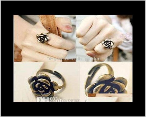 

jewelry fashion jewelry gift cluster rings rose flower ethnic adjustable finger ring women hand aessories jewellry retro ancient b7589658, Golden;silver