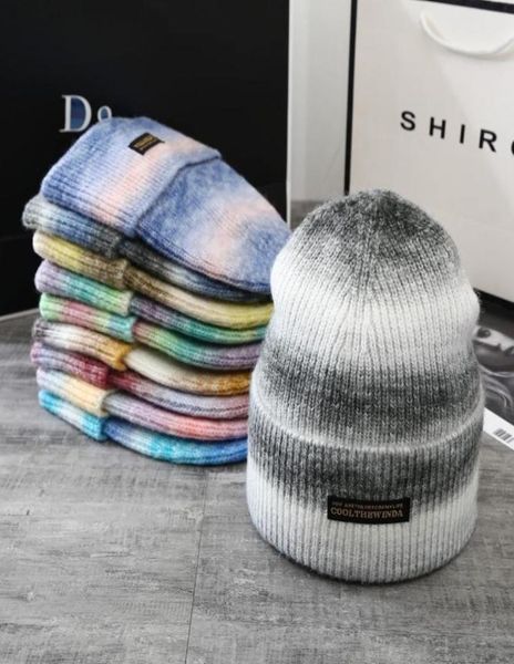 

beanies fashion tie dye designer caps winter warm knitted hat colorful men outdoor sport skiing cap cool hiking4054142