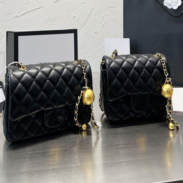 

ladies flap mini crossbody designer bags solid color sheepskin classic handbags small golden ball adjuster chain shoulder bag diam311i