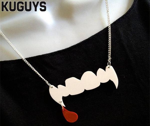 

hallowmas vampire tooth pendant necklace fashion acrylic jewelry2986246, Silver