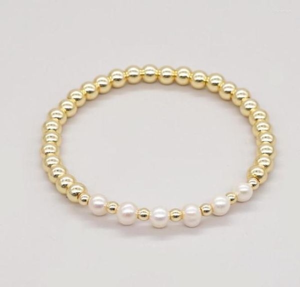 

beaded strands go2boho real freshwater pearl bracelet fashion jewelry elastic gold plated natural stone mix stretch bracelets for 6856466, Black