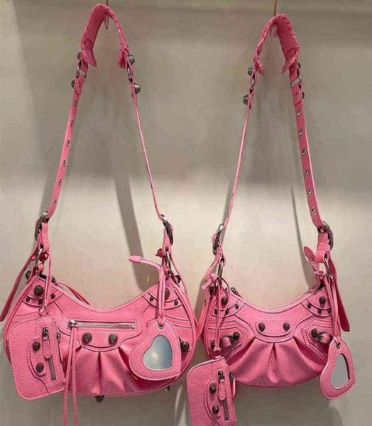 

oem le cagole fold crescent bag three in rivet locomotive oil wax skin underarm female6682879