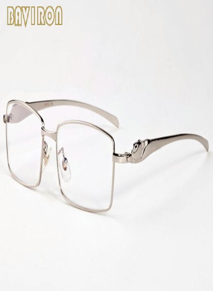 

2020 fashion sunglasses clear lenses gold silver frame mens women buffalo horn glasses with red box oculos gafas lunettes5321425, White;black