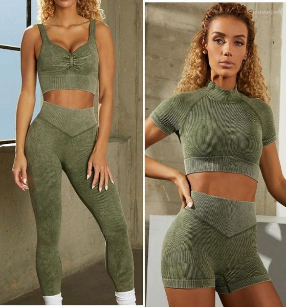 

yoga outfit seamless sport workout set woman 2 pieces fitness tights sportswear gym clothes high waist push up leggings setyoga8726857