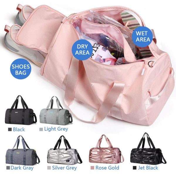 

kmv waterproof duffel bag for dry and wet separation yoga bag with shoes compartmentgym bag and sport for girl and men8780254