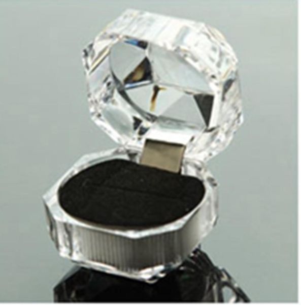 

epack 100pcs 3colors rings box jewelry clear acrylic jewellery boxes wedding gift box ring stud dust plug box9314022, Black;white
