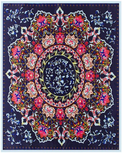 

100 silk scarf women fashion spain floral neckerchief square scarves beach foulard female bandana office lady accessory 100cm1005070207, Blue;gray