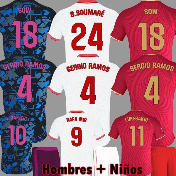 

23 24 sergio ramos sevilla fc soccer jersey lamela sow football shirts i.rakitic .ocampos j.navas suso munir y.en nesyri 2023 2024 rafa mir, Black;yellow