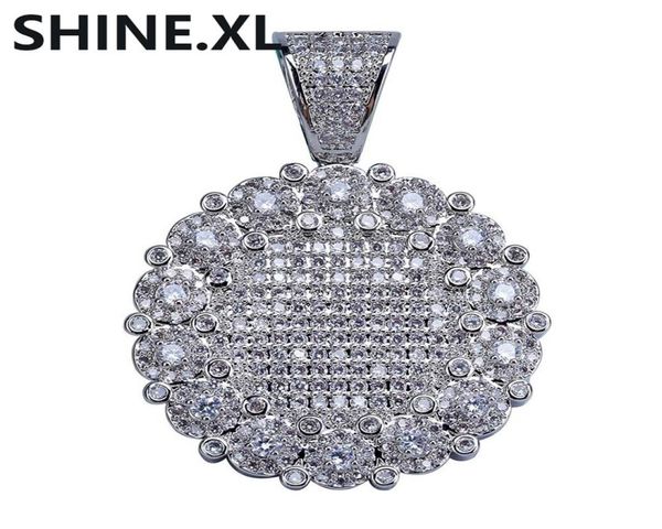 

hip hop round cluster medallion gold pendant necklace chain charm silver color bling cubic zircon men women for gift4388817