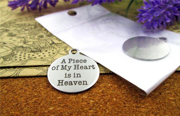 

40pcsquota piece of my heart is in heavenquotstainless steel charms more style for choosing diy charms pendants for necklace8833652, Bronze;silver