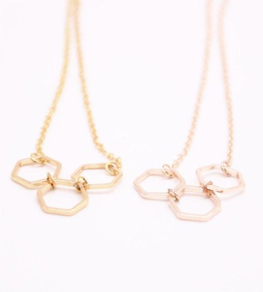 

the latest elements geometric shapes pendant necklace regular hexagon plated necklace for women4885359, Silver