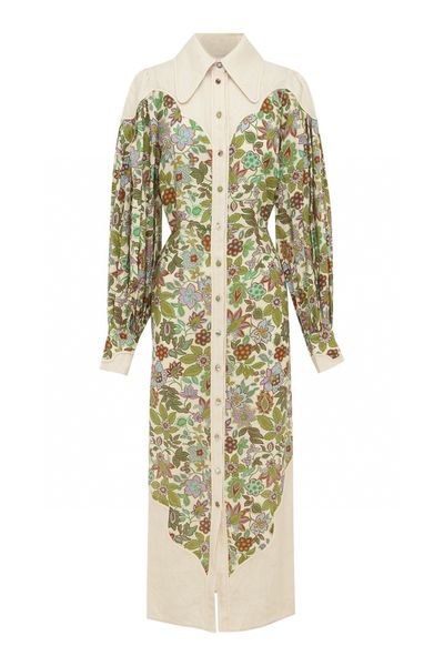 

australian fashion brand linen printed dress, Black;gray