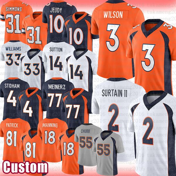

mens 31 justin simmons football jersey russell wilson pat patrick surtain ii jerry jeudy javonte williams courtland sutton jarrett stidham q, Black;red