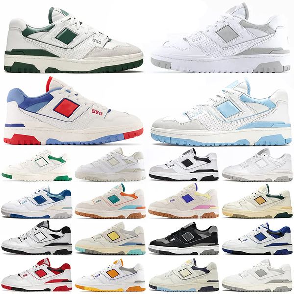 

new 550 running shoes for men women n550s designer sneakers white green raincloud red blue silver birch grey sea salt black mens womens outd, White;red