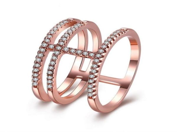 

victoria brand classic luxury jewelry 925 sterling silver 5a cubic zirconia diamond party rose gold women wedding engagement band 9783986, Slivery;golden