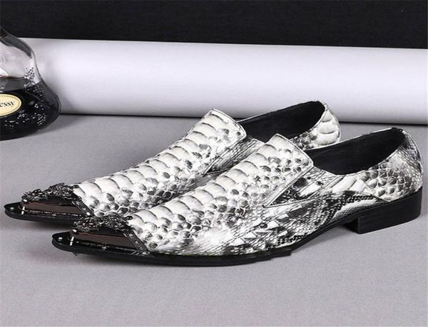 

mens oxford dress shoes print snakeskin shoes men steel pointed toe slip on shoes leather men spring chaussures2996888, Black