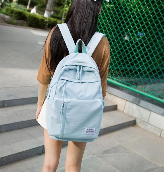 

large girls school bags for teenagers backpacks nylon waterproof teen student book bag big college leisure schoobag blue 2206279887042